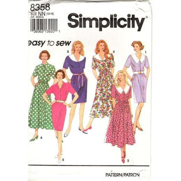Simplicity 8358 Misses 10 to 16 Button Front Dress Vintage UNCUT Sewing Pattern - Picture 1 of 2